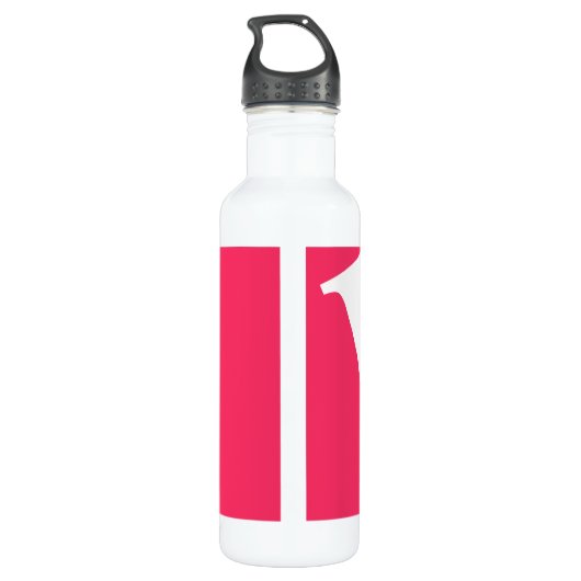 Große Anfangsphase | Moderne Typografie | Rosa Edelstahlflasche (Rückseite)