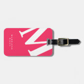 Große Anfangsphase | Moderne Typografie | Rosa Gepäckanhänger (Vorderseite horizontal)