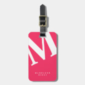 Große Anfangsphase | Moderne Typografie | Rosa Gepäckanhänger (Vorderseite vertikal)