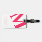Große Anfangsphase | Moderne Typografie | Rosa Gepäckanhänger (Rückseite horizontal)
