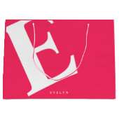 Große Anfangsphase | Moderne Typografie | Rosa Geschenktüte (Vorderseite)