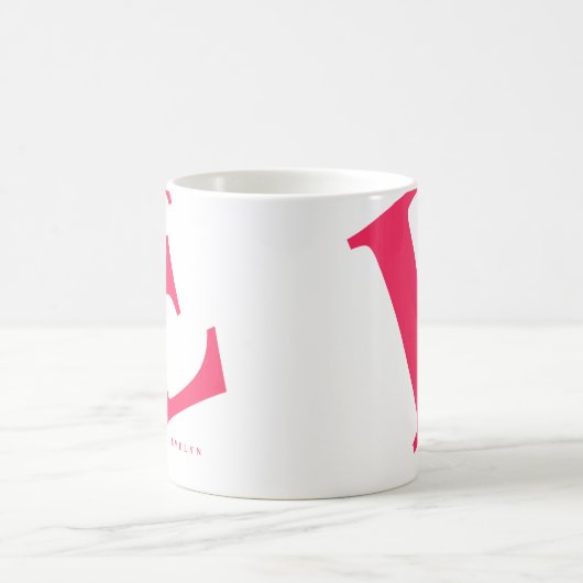 Große Anfangsphase | Moderne Typografie | Rosa Kaffeetasse (Mittel)