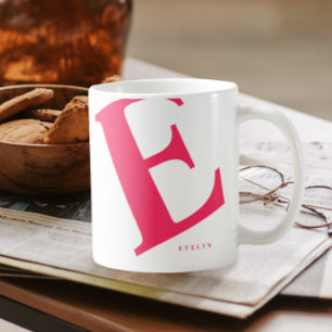 Große Anfangsphase Moderne Typografie Rosa Kaffeetasse