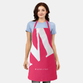 Große Anfangsphase | Moderne Typografie | Rosa Schürze (Getragen)