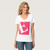 Große Anfangsphase | Moderne Typografie | Rosa T-Shirt (Vorderseite Vollansicht)