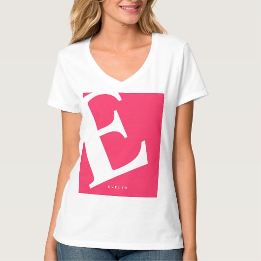 Große Anfangsphase | Moderne Typografie | Rosa T-Shirt (Vorderseite)