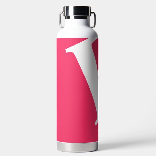 Große Anfangsphase | Moderne Typografie | Rosa Trinkflasche (Vorderseite)