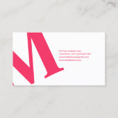 Große Anfangsphase | Moderne Typografie | Rosa Visitenkarte (Rückseite)