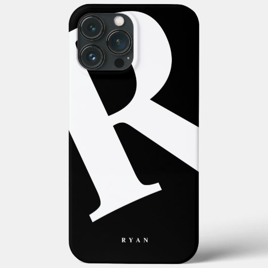 Große Anfangsphase | Moderne Typografie | Schwarz Case-Mate iPhone Hülle (Rückseite)