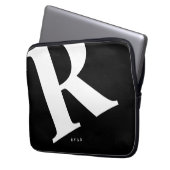 Große Anfangsphase | Moderne Typografie | Schwarz Laptopschutzhülle (Vorderseite Links)