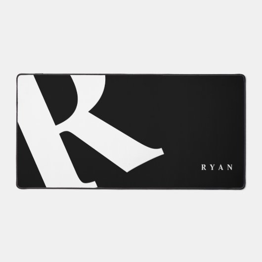 Große Anfangsphase | Moderne Typografie | Schwarz Schreibtischunterlage (Vorderseite)