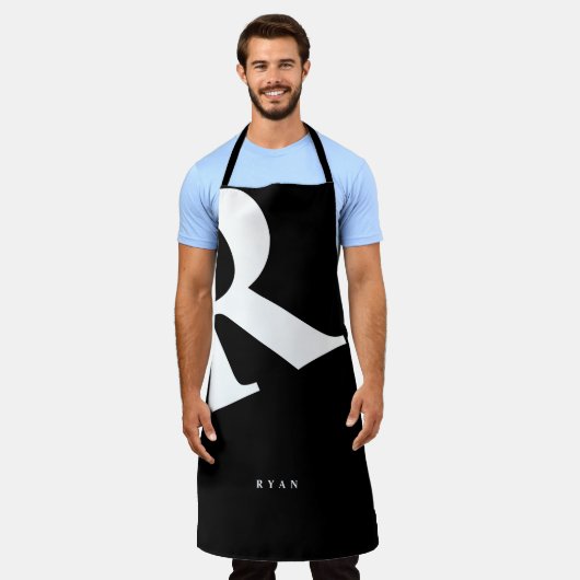 Große Anfangsphase | Moderne Typografie | Schwarz Schürze (Getragen)