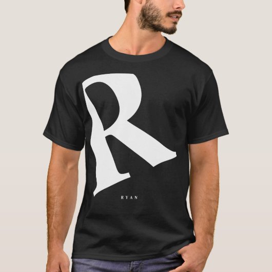 Große Anfangsphase | Moderne Typografie | Schwarz T-Shirt (Vorderseite)