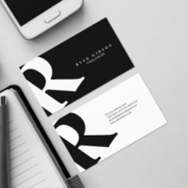 Große Anfangsphase | Moderne Typografie | Schwarz Visitenkarte