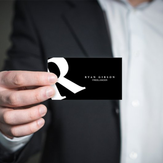 Große Anfangsphase | Moderne Typografie | Schwarz Visitenkarte