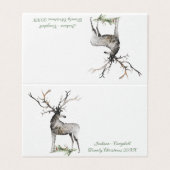 Große Antler Stag Deer Guest Platzkarte Visitenkarten (Außenseite Aufgefaltet)