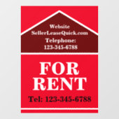 GROSSE ANZEIGE FÜR VERMIETENDE SIGNAD Real Anwesen Fensteraufkleber (Blatt)