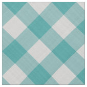 Große Aquamarine Gingham Karo Muster Geometrie Stoff (Nahaufnahme)