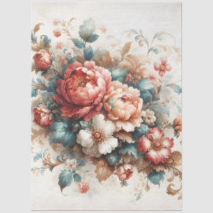 Große Aquarellblume Vintag Inspirierte Decoupage Seidenpapier