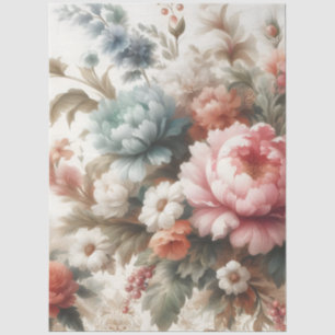 Große Aquarellblume Vintag Inspirierte Decoupage Seidenpapier