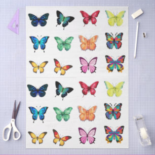 Große Aquarellbutterfische Dekoupage Seidenpapier