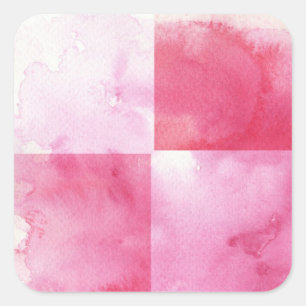 große Aquarellfahnen für Ihren Entwurf Quadratischer Aufkleber