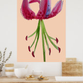 Große Aquarellfarbe Moderne Blume Rosa Lilie Poster (Küche)