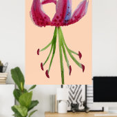 Große Aquarellfarbe Moderne Blume Rosa Lilie Poster (Heimbüro)