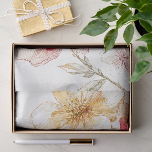 Große Aquarellfarben Wildblumen Bouquet Decoupage Seidenpapier (Geschenk)