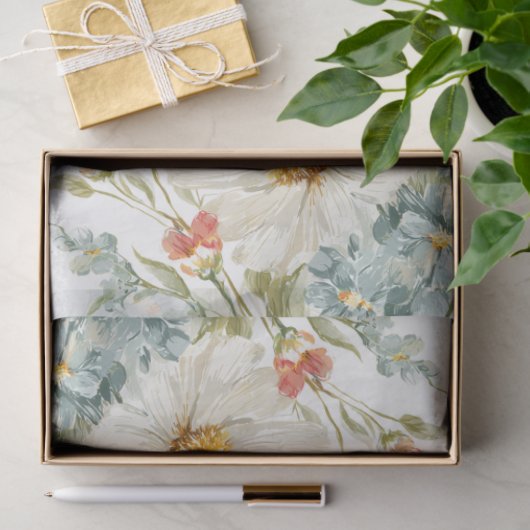 Große Aquarellfarben Wildblumen Bouquet Decoupage Seidenpapier (Geschenk)