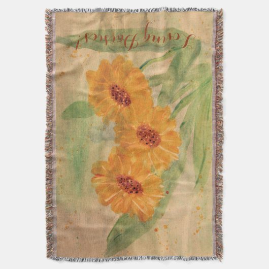 Große Aquarellsäcke Decke (Vorderseite Vertikal)