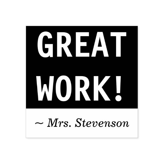 "GROSSE ARBEIT!" + Lehrerkennzeichnung/Briefmarke Gummistempel (Prägung)