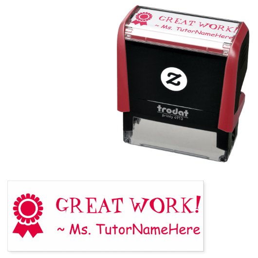 "GROSSE ARBEIT!" Tutor Rubber Briefmarke Permastempel (Beispiel)