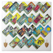 Große Arcana-Tarot-Collage Fliese (Vorderseite)