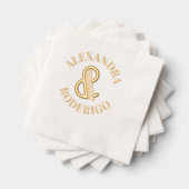 Große Art Déco Ampere und einige Hochzeitslieder Servietten Mit Folie (Insitu (Gestapelt))