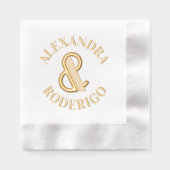 Große Art Déco Ampere und einige Hochzeitslieder Servietten Mit Folie (Vorderseite)