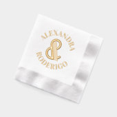 Große Art Déco Ampere und einige Hochzeitslieder Servietten Mit Folie (Links)