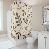 Große Assortimente Blätter Goldbraunen Creme Duschvorhang (Beispiel)