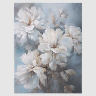 Große ätherische weiße BlütenBouquet Decoupage Seidenpapier