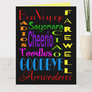 Große Auf Wiedersehen Adios Cheerio 8 x 10 Abschie Karte