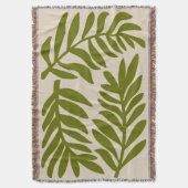 Große Auflage Grünes Leaf Minimaler Druck Decke (Vorderseite Vertikal)