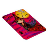 Große Augapfel Hexenmädchen in Streifen Schwarze K Magnet (Rechte Seite)