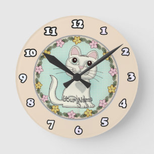 Große Augen Katze Uhr