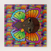 Große Augen und Schmetterlinge Puzzle (Horizontal)