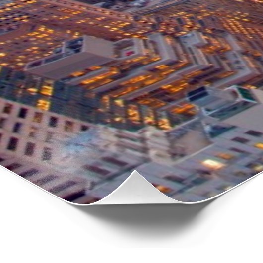 Große Aussicht auf Manhattan bei Sonnenuntergang Poster (Ecke)