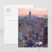 Große Aussicht auf Manhattan bei Sonnenuntergang Postkarte (Vorne/Hinten)