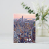 Große Aussicht auf Manhattan bei Sonnenuntergang Postkarte (Stehend Vorderseite)
