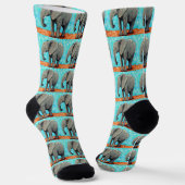 Große Baby-Elefantenmalerei Socken (Gewinkelt)