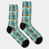 Große Baby-Elefantenmalerei Socken (Rechts)