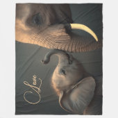 Große BabyElephant Niedliche Liebe Fleecedecke (Vorderseite)